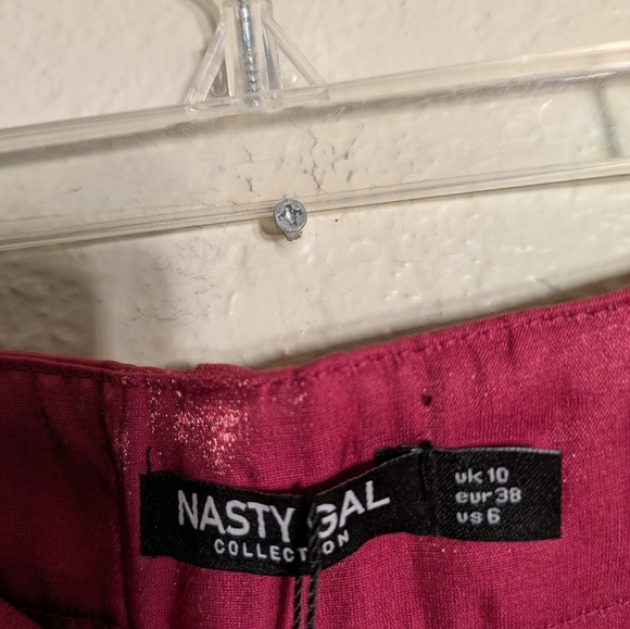 Nasty Gal Collection Size 6 Vibrant Pink Wide-Leg Pants NWT - Picture 7 of 9